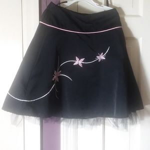 * Black Skirt with Pink Flowers and under tulle